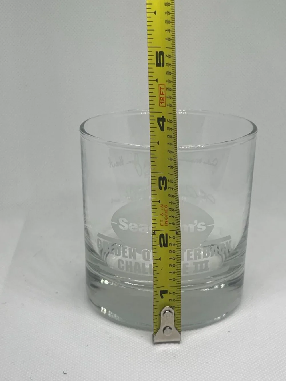 Seagram’s Golden Quarterback Challenge III Rocks Glass Set of 4